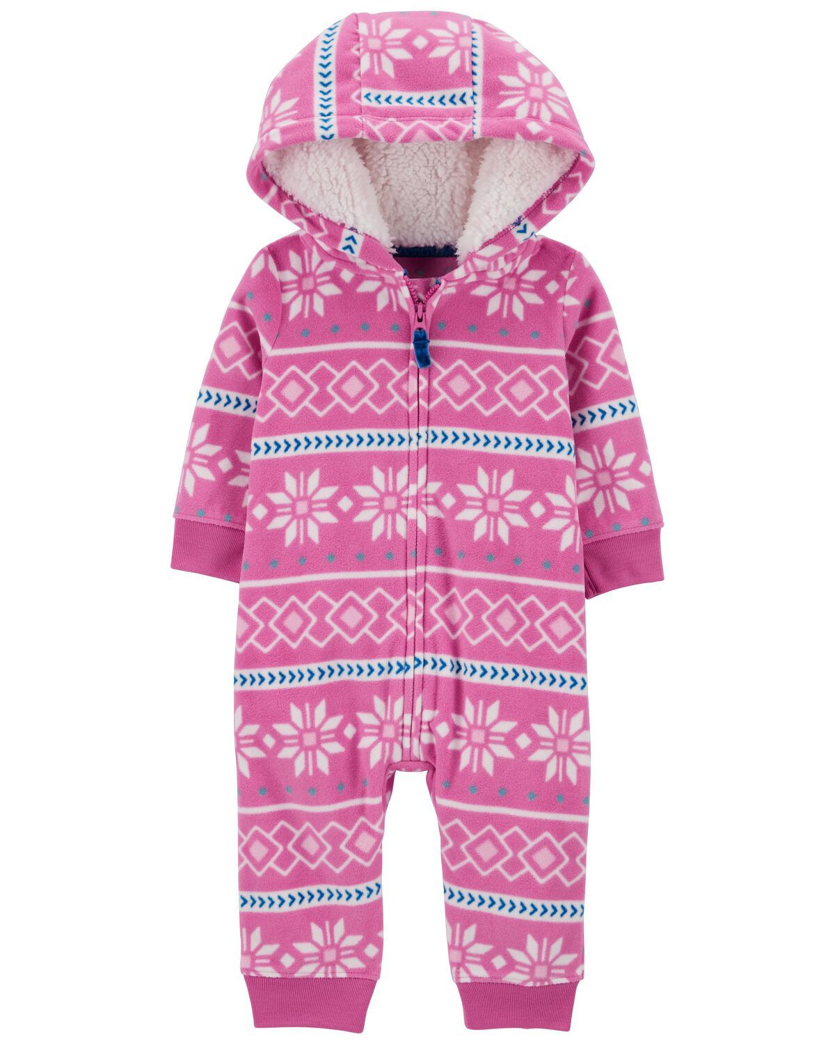 Pink Baby Fair Isle Sherpa Jumpsuit | carters.com | Carter's
