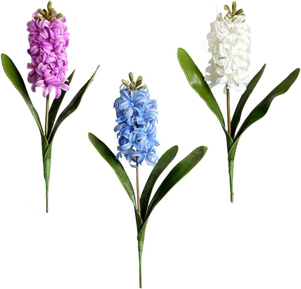 æ— 201218AH07-123-10031-1340436631 3 Pcs Hyacinth Artificial Flowers, 32 Faux Antirrhinum Snap... | Amazon (US)