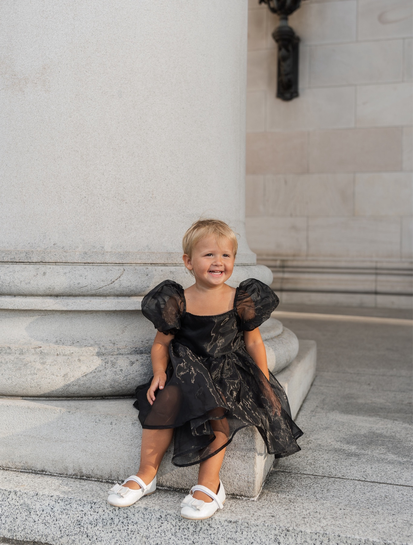 leyla 🖤 wearing size 2-3 as a 2year old.(I would size down,runs wide on the shoulders, especially if you have a petite baby go down at least one size)▪️

#LTKkids #LTKbaby #LTKparties