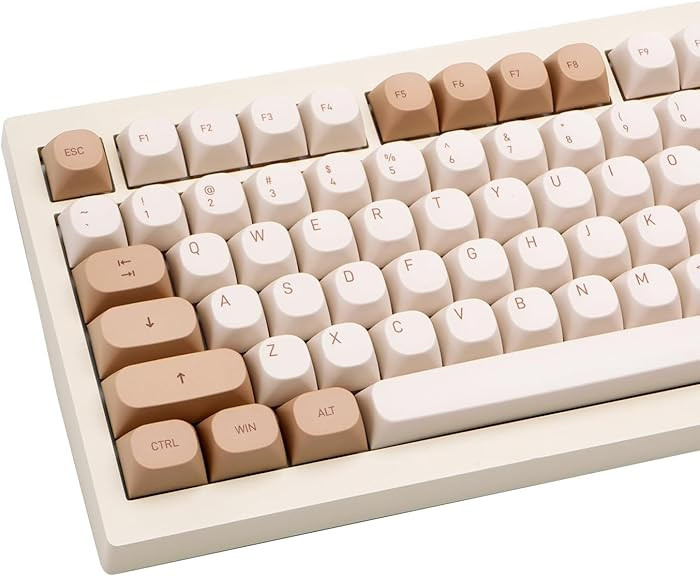 119 Keys Retro Minimalist Brown and Grey Keycaps, Custom MA Profile PBT Dye Sub Keycaps for ANSI ... | Amazon (US)