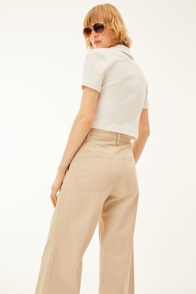 Wide twill trousers | H&M (UK, MY, IN, SG, PH, TW, HK)
