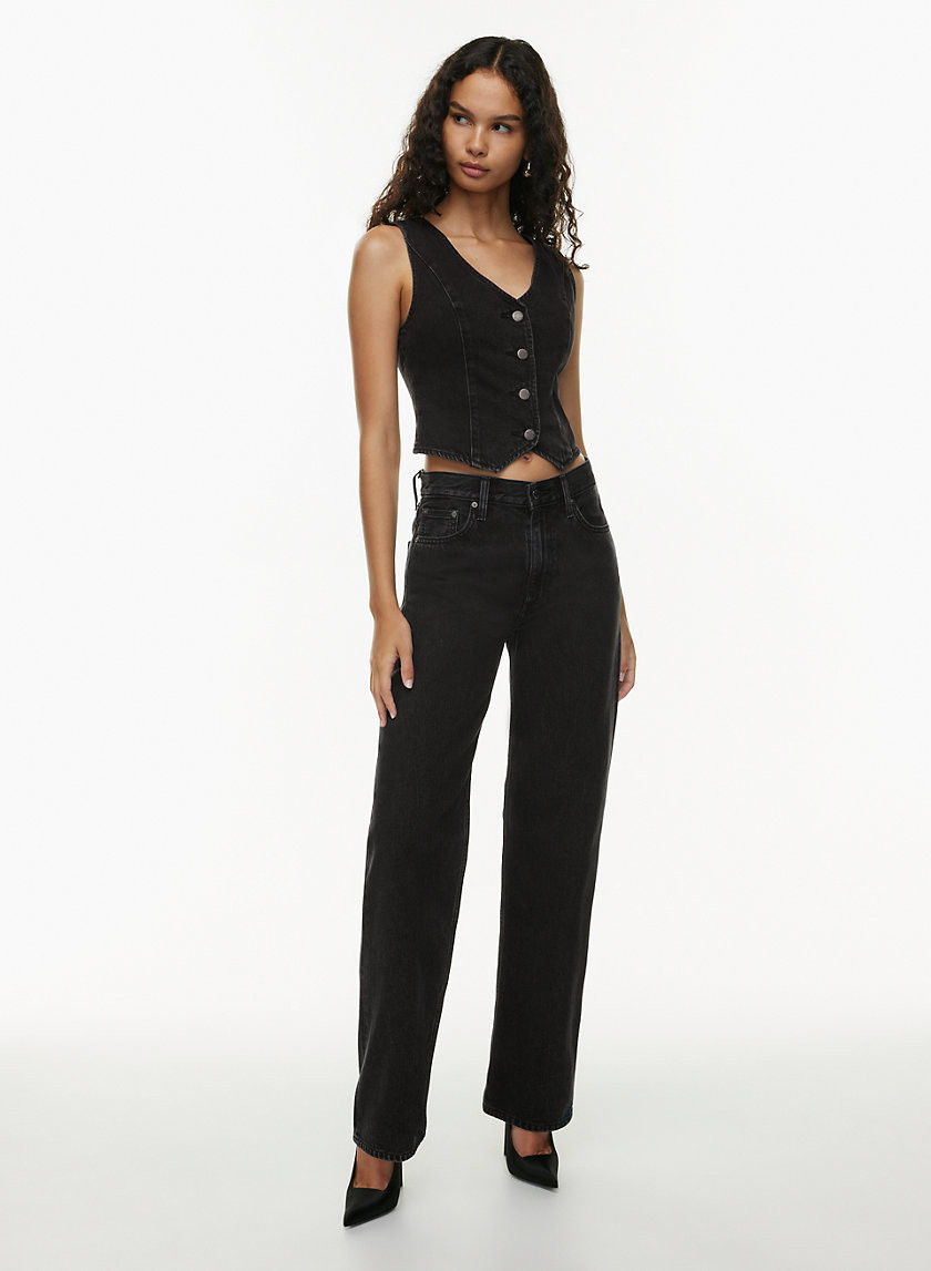 Denim Forum Women's The '90S Iggy Lo-Rise Baggy Jean in Black Eyeliner | 28 | Aritzia