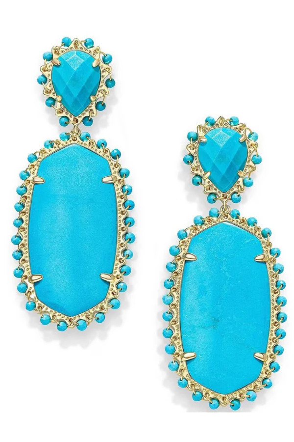 Parsons Statement Earrings - Gold Turquoise Magnesite | Kendra Scott | The Willow Tree