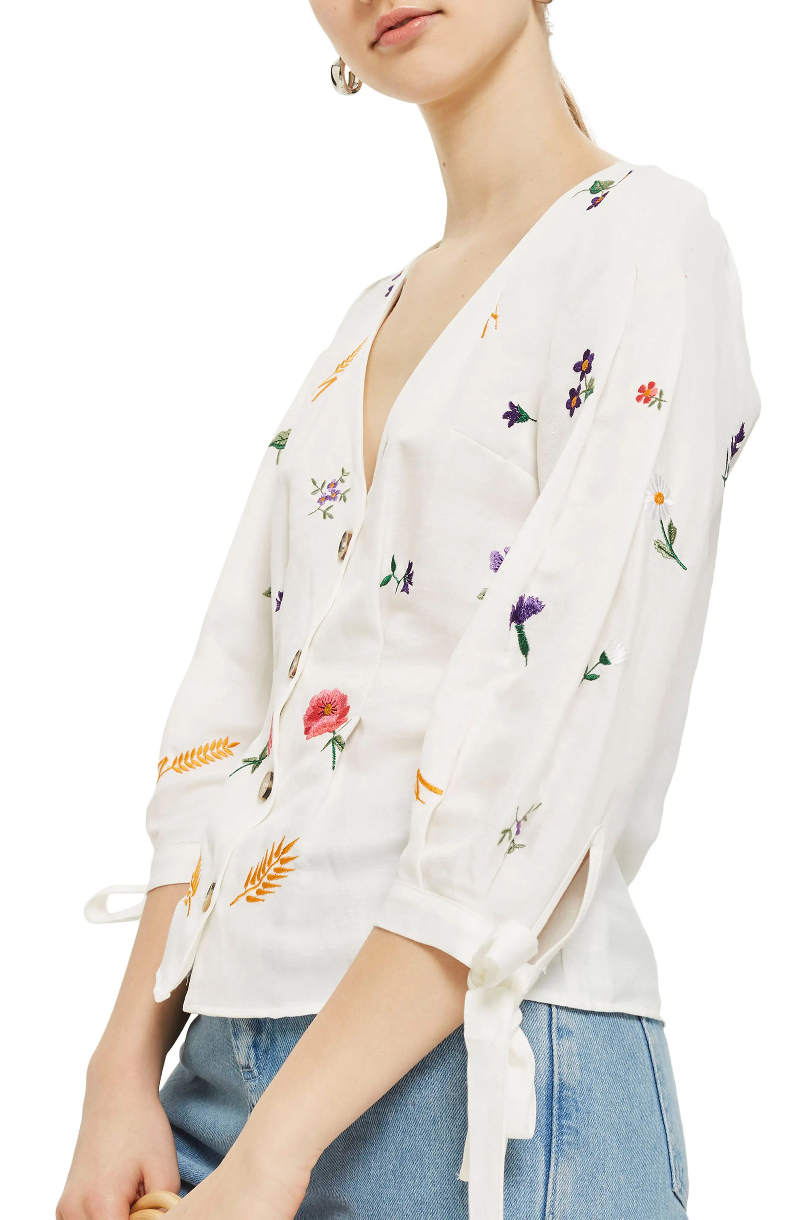 Field Embroidered Floral Blouse | Nordstrom