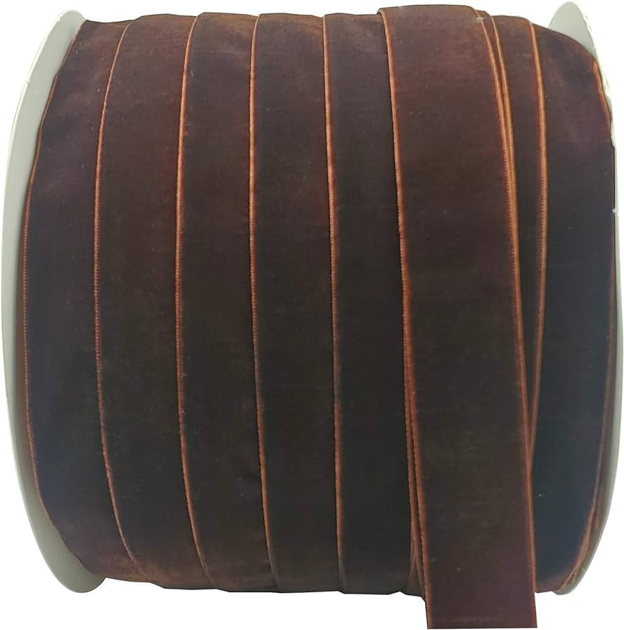 10 Yards Velvet Ribbon Spool (Coffee, 1") | Amazon (US)