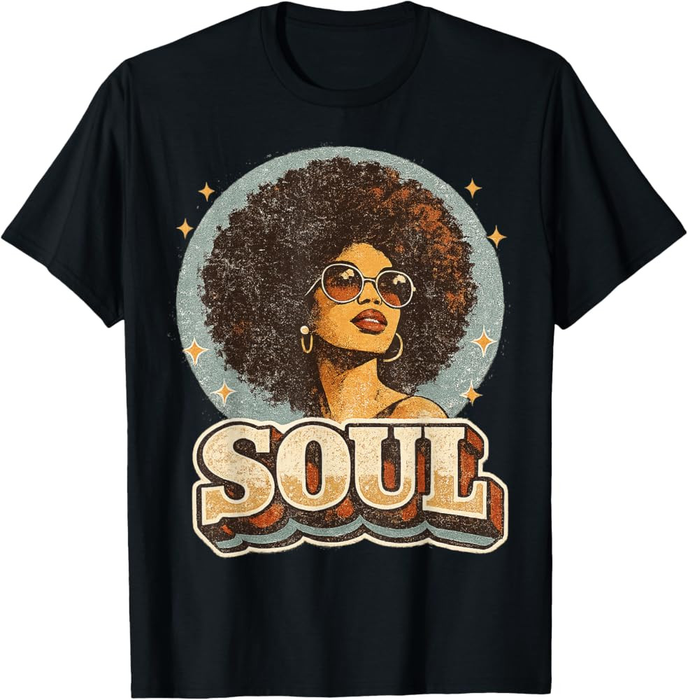 70s Funk Afro Soul Retro Vintage 70s Retro Soul T-Shirt | Amazon (US)