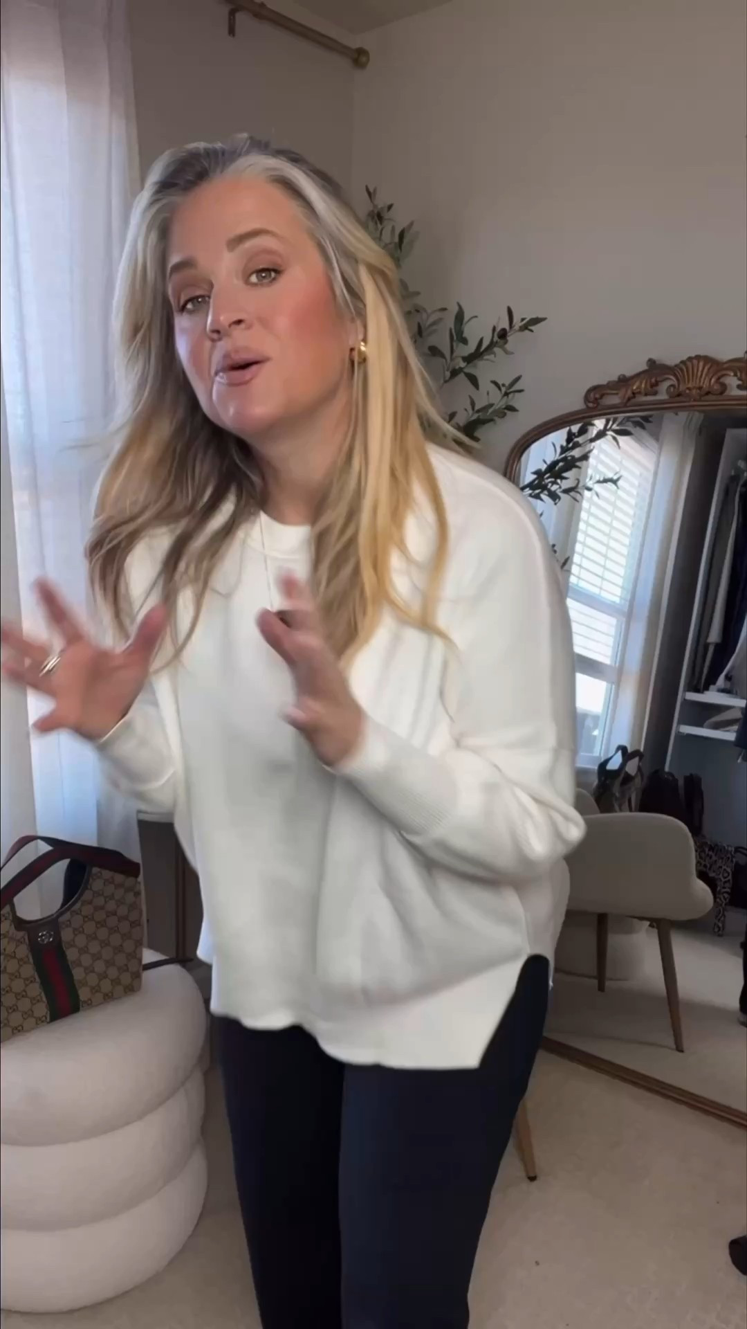 Authority)

Most oversized sweaters fall flat for one reason:
they’re soft, but they have no structure.

This one works because the details are intentional —
the drape instead of cling,
the batwing sleeve that gives room without bulk,
the side slit that adds movement,
and a fabric that actually holds its shape.

I pair it with wide-leg yoga pants, then add a structured bag.
That contrast is what elevates the whole look.

Soft pieces need structure.
That’s the difference.


⬇️Sizing information:
Medium in Sweate (size down if in between sizes.)
Wide leg large tts

👑"Helping you look good, feel good!" - Lindsey Denver

Over 40 fashion, over 50 style, midlife style, midsize fashion, Gen X style, body confidence, perimenopause style, mom outfits, over 45 style, over 50


Follow my LTK @Over40andmidlife on the @shop.LTK app to view this post and get my exclusive app-only content!

#liketkit 
@shop.ltk
https://liketk.it/5ICD1

Follow my LTK @Over40andmidlife on the @shop.LTK app to view this post and get my exclusive app-only content!

#liketkit #LTKMidsize #LTKFindsUnder50 #LTKOver40
@shop.ltk
https://liketk.it/5ICUV