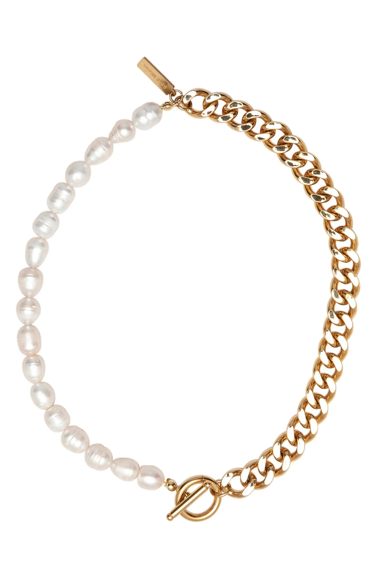 Freshwater Pearl & Curb Chain Necklace | Nordstrom