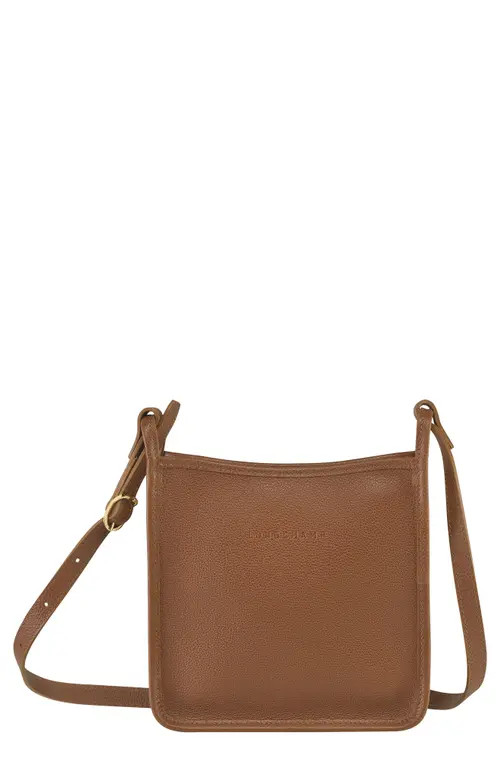 Longchamp Small Le Foulonné Leather Crossbody Bag in Caramel at Nordstrom | Nordstrom