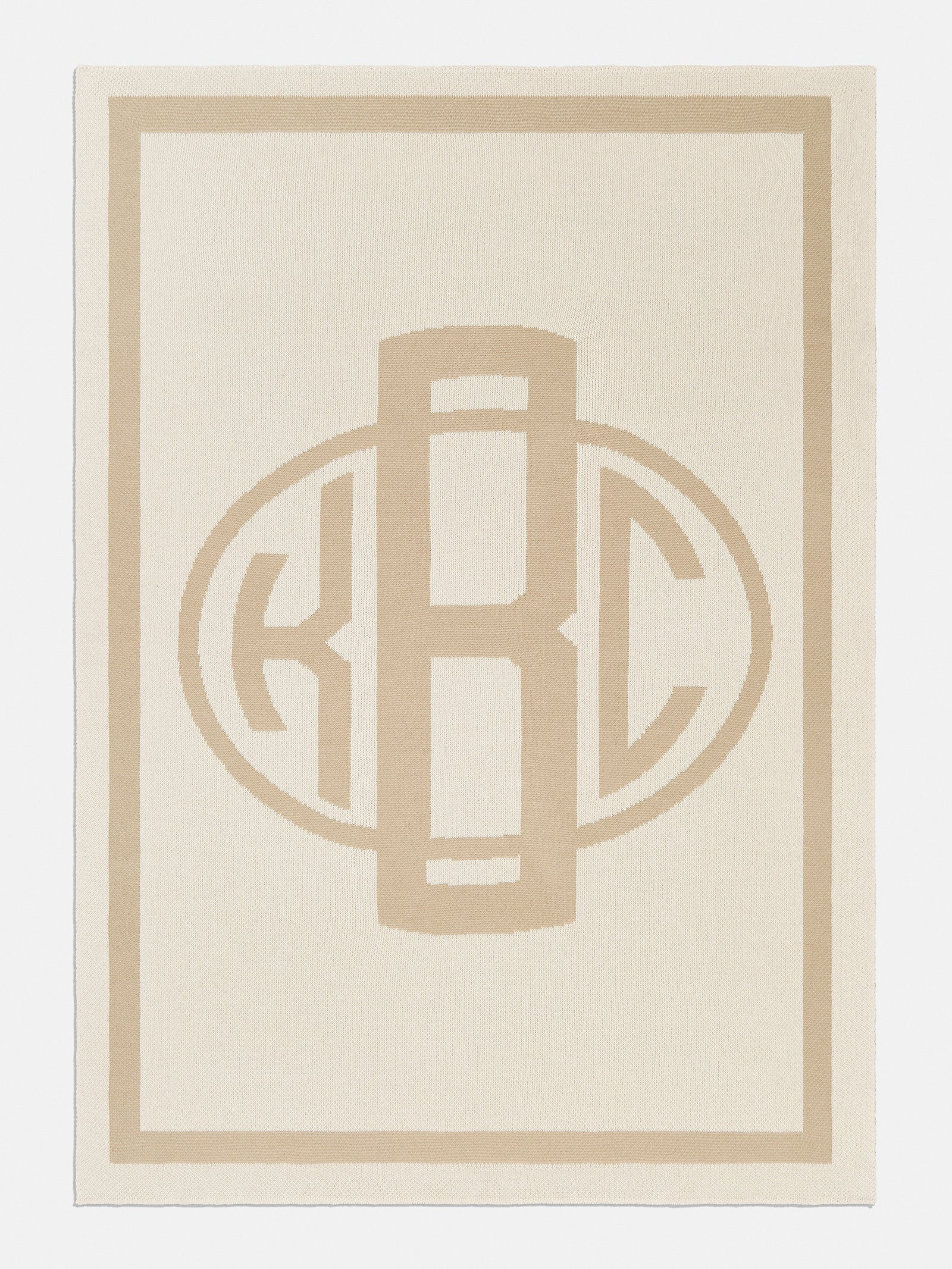 Monogram Custom Blanket - Natural / Beige | BaubleBar