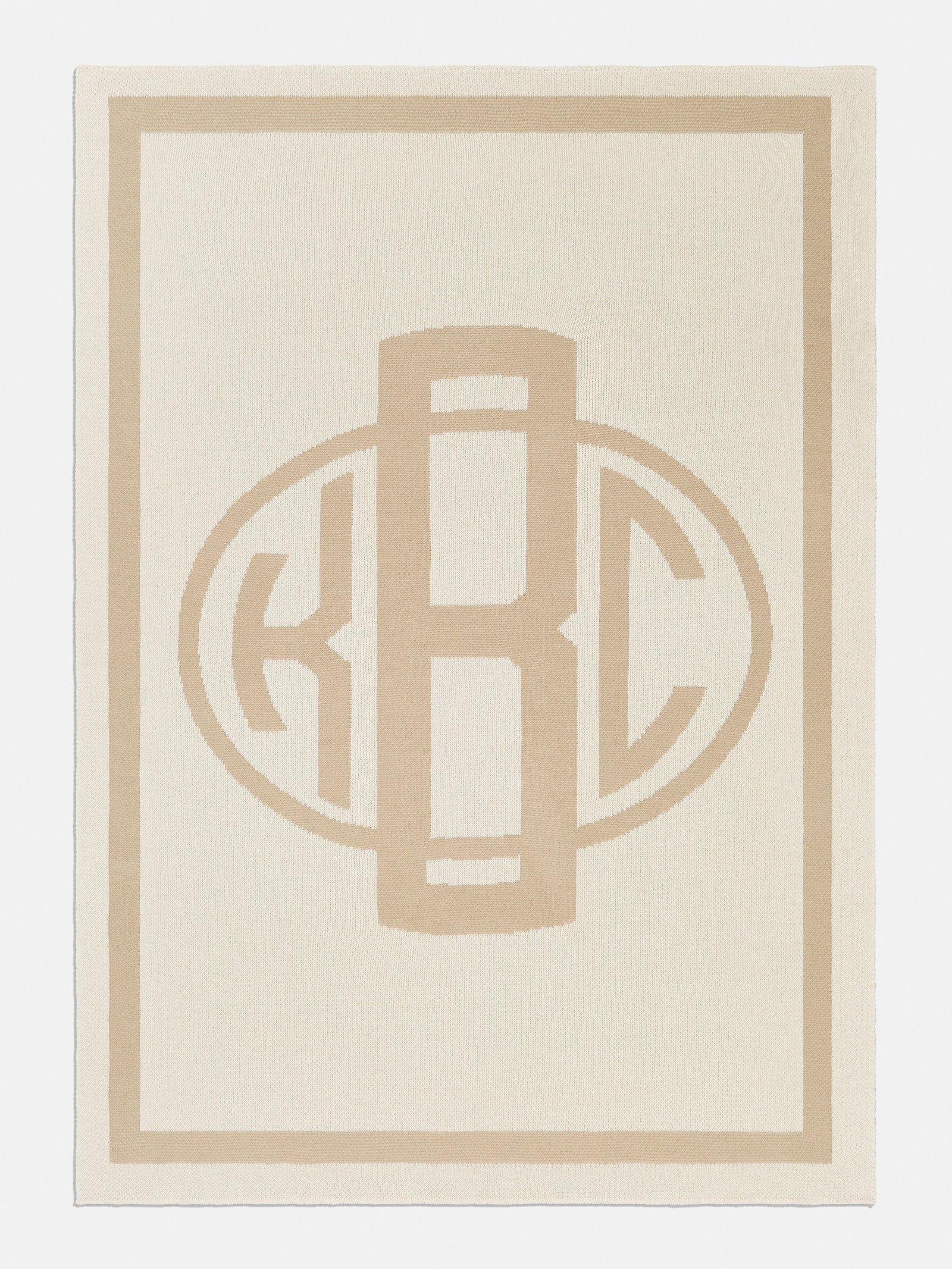 Monogram Custom Blanket - Natural / Beige | BaubleBar (US)