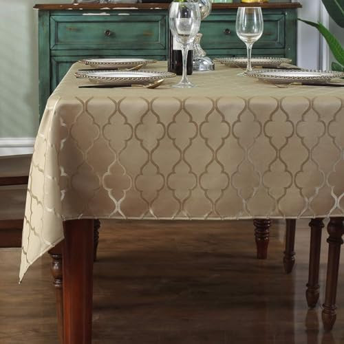SASTYBALE Jacquard Tablecloth Flower Patterns Polyester Table Cloth Spill Proof Wrinkle Resistant... | Amazon (US)