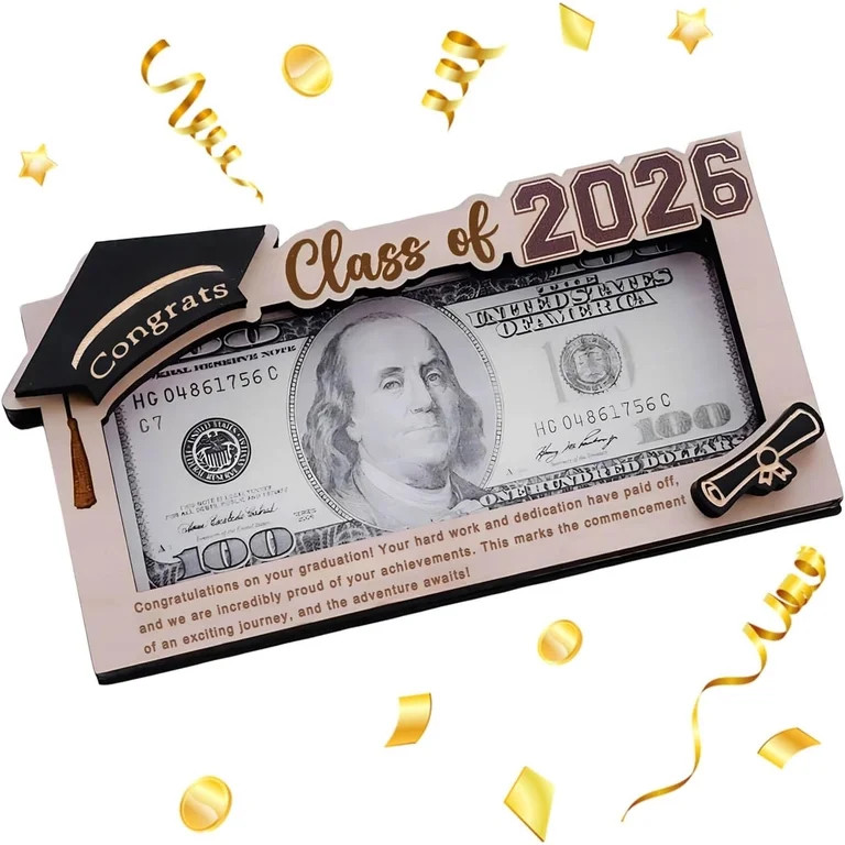 Graduation Gifts 2026 Money Holder, Wooden Graduation Money Cash Envelope Box for Class of 2026 S... | Walmart (US)