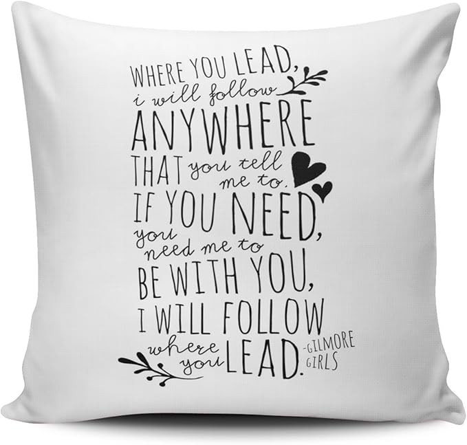 SALLEING Custom Fashion Home Decor Pillowcase Black and White Gilmore Girls Where You Lead Theme ... | Amazon (US)