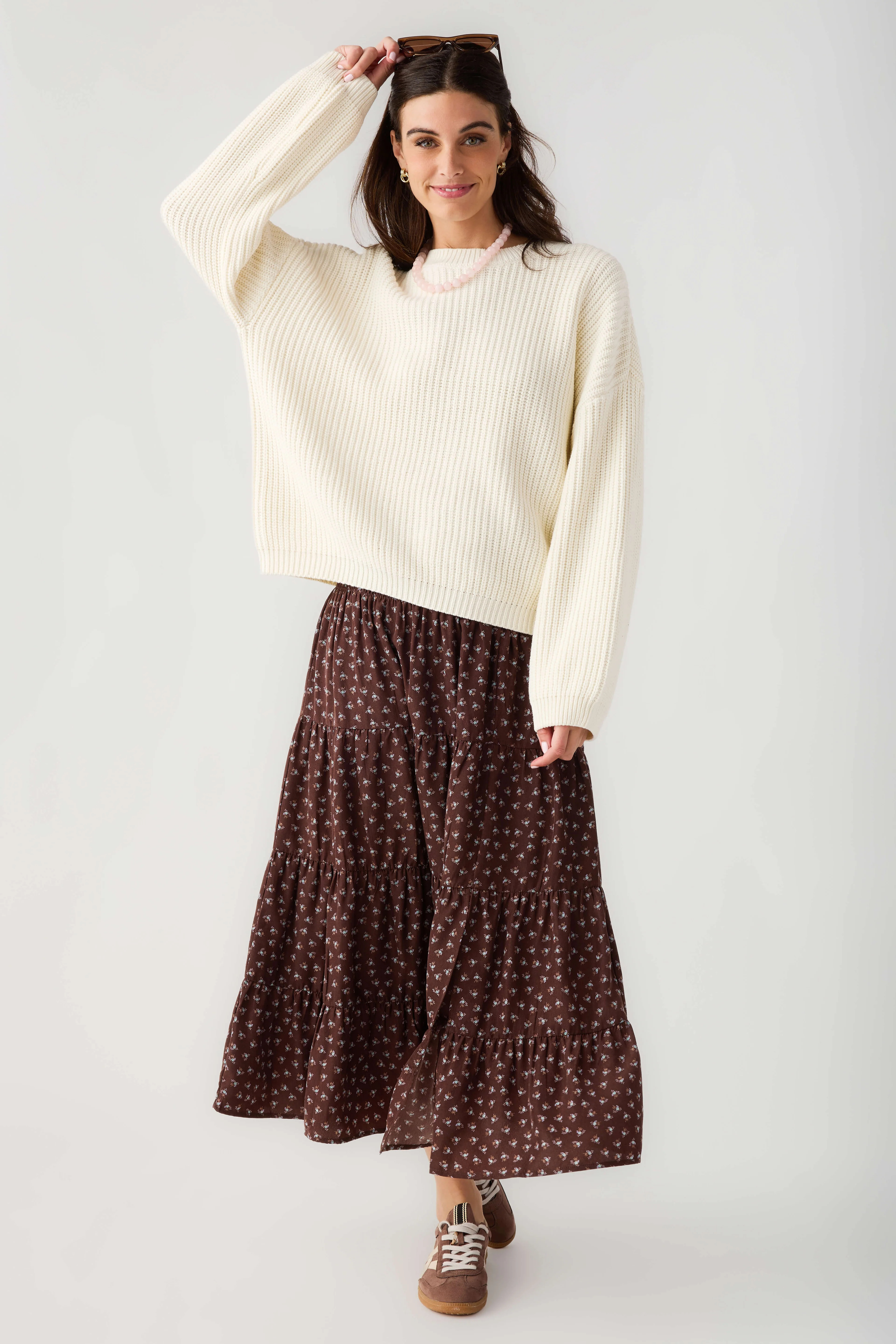Wishlist Floral Smocked Waist Maxi Skirt | Social Threads