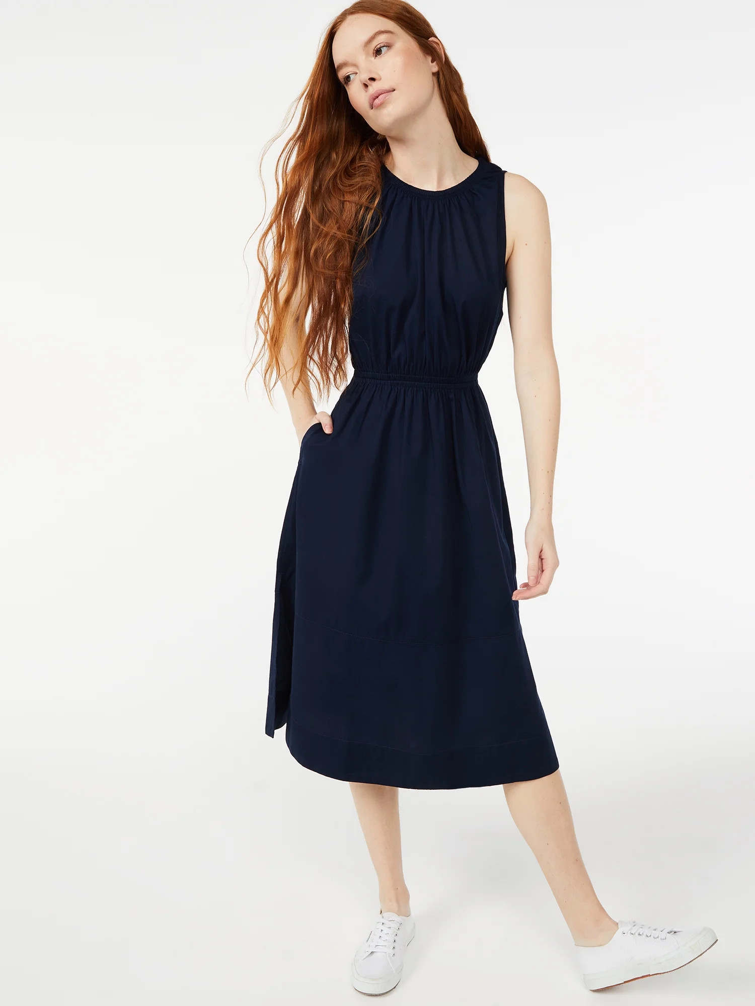Free Assembly Women's Sleeveless Fit and Flare Dress | Walmart (US)