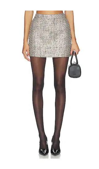 Kendra Tweed Skirt in Gold Multi | Revolve Clothing (Global)