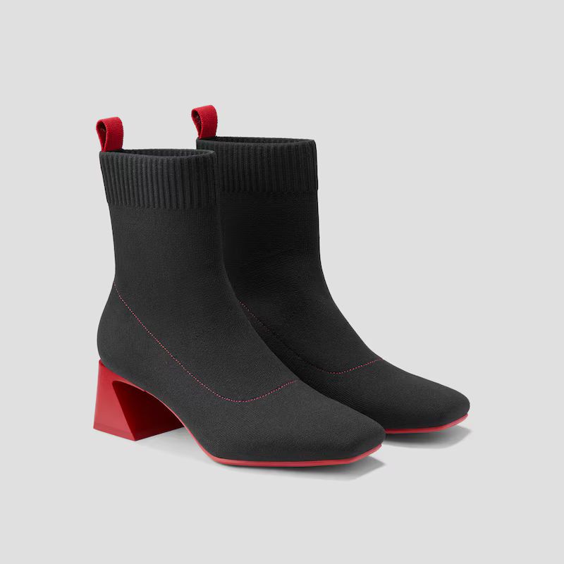 Square-Toe Water-Repellent Heeled Boots (Regina Pro) | VIVAIA