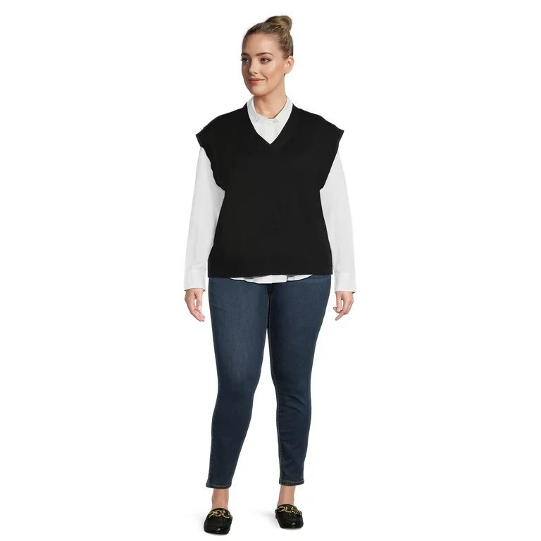 Terra & Sky Women's Plus Size Sweater Vest | Walmart (US)