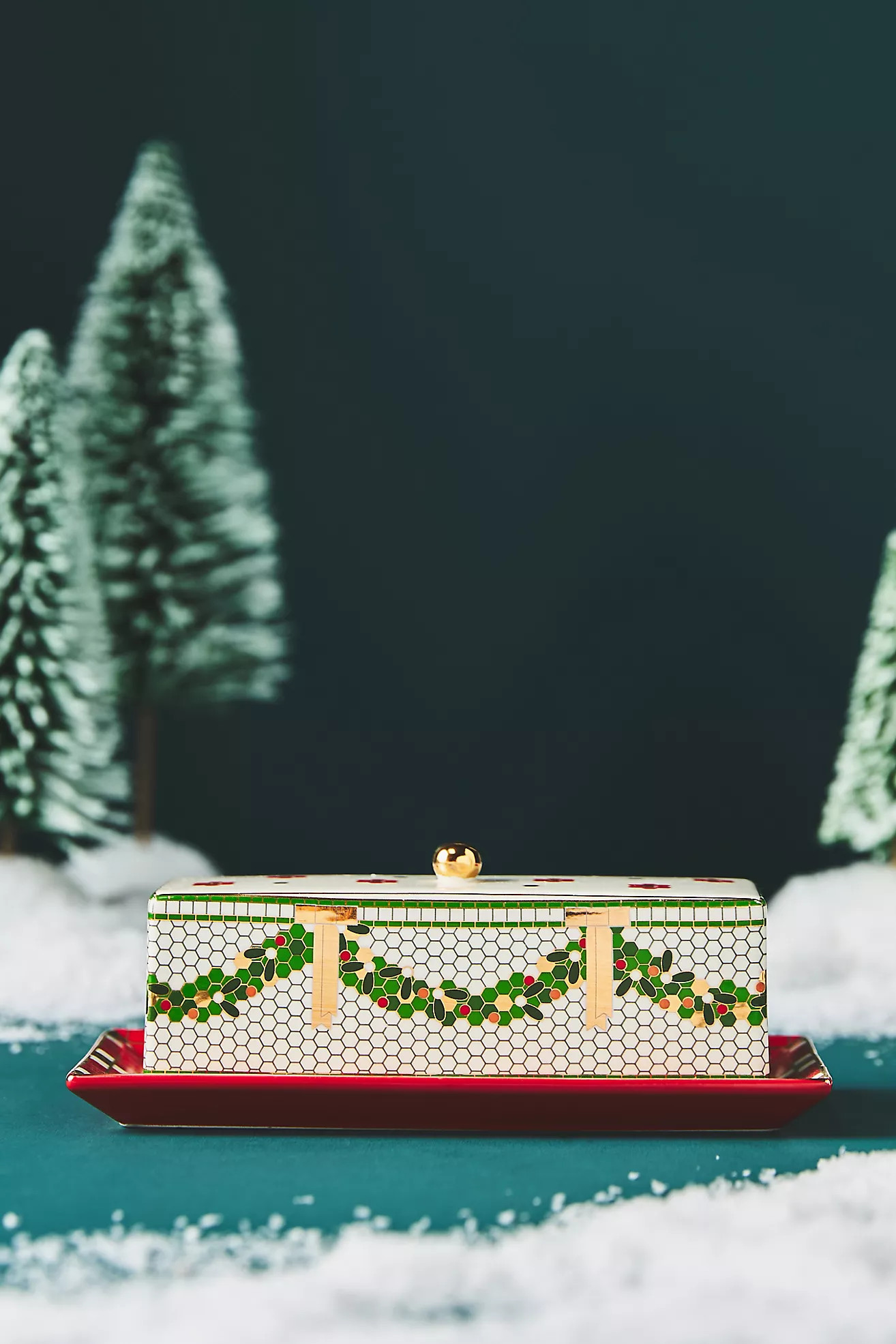Festive Bistro Tile Butter Dish | Anthropologie (US)