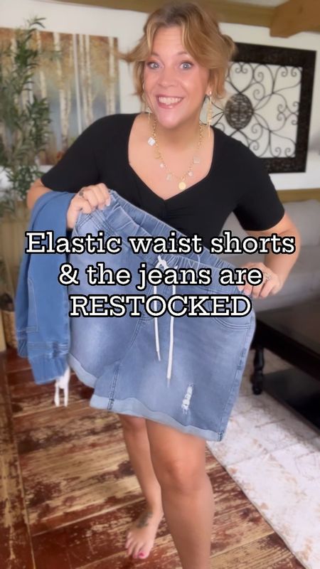 Elastic waist shorts and jeans (size 16), black top size 12- use code Nicoles15 at checkout 
Spring & Summer outfit ideas. Mid size & Plus size shorts 

#LTKFindsUnder50 #LTKPlusSize #LTKMidsize