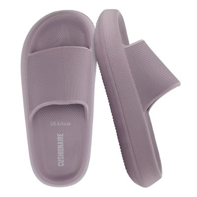 CUSHIONAIRE Feather Slides – Comfortable Cloud Cushion House Slippers for Women, Indoor Outdoor EVA Foam Foot Spa Shower Shoes - Iris 11 | Target