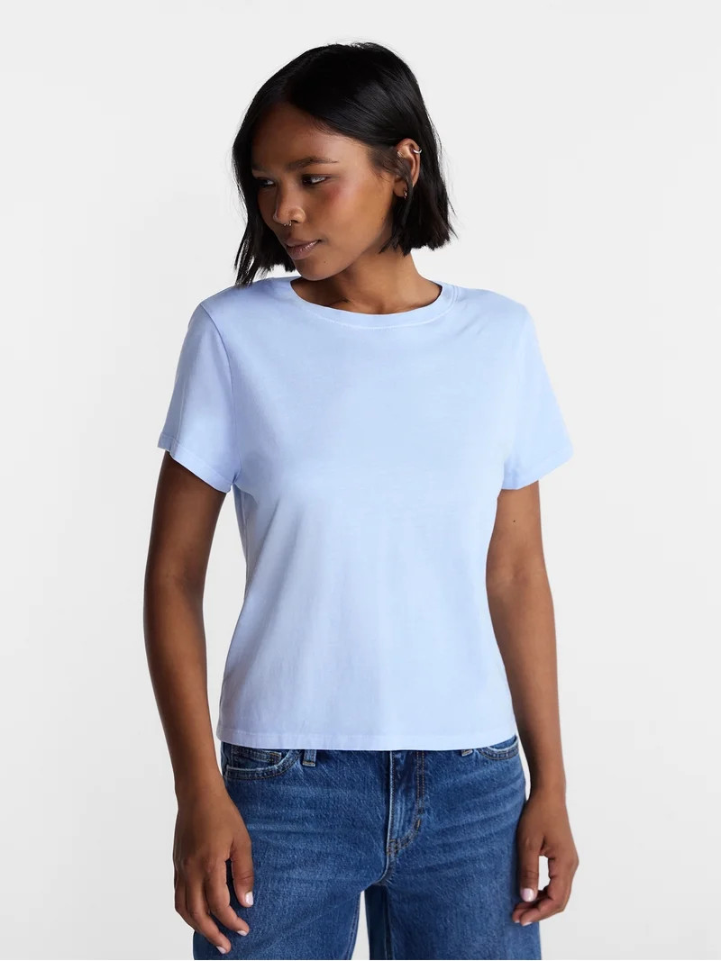 No Boundaries Washed Relaxed Fit Cotton Tee, Women's XXS-XXL | Walmart (US)