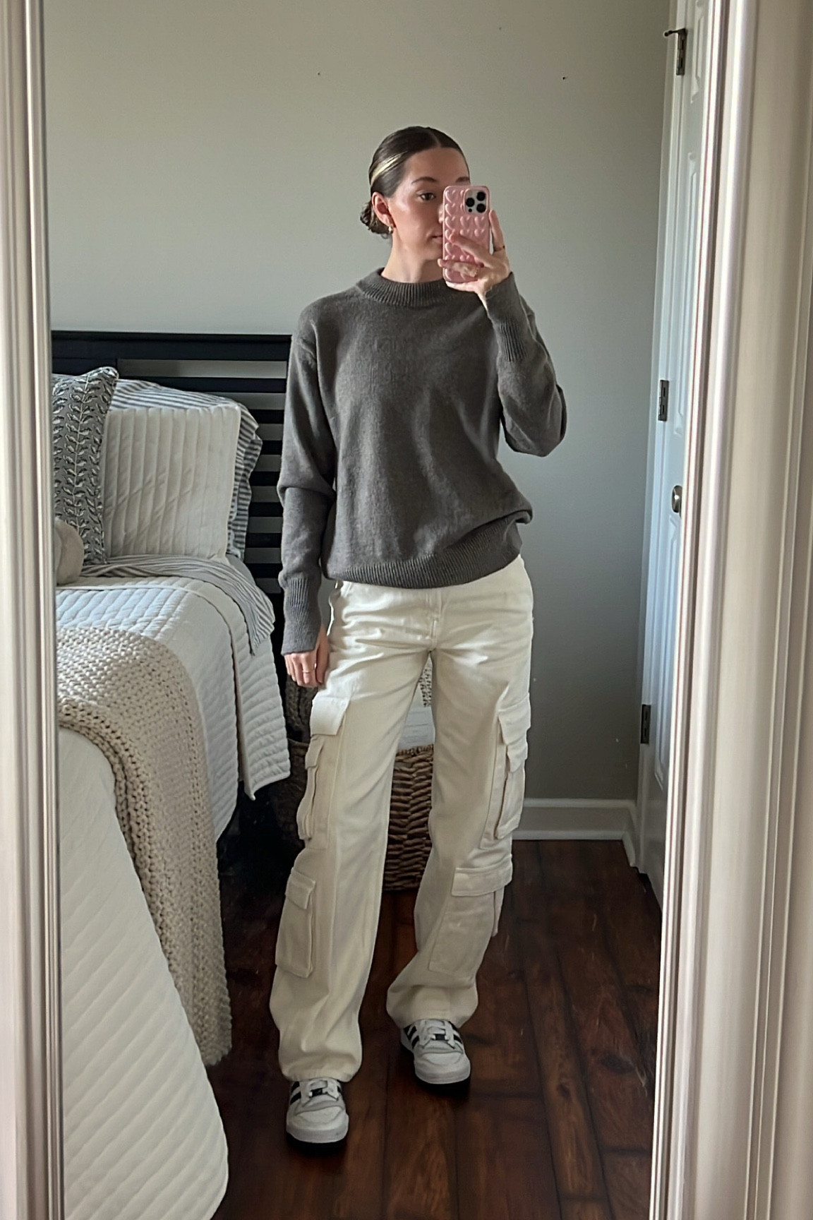 fall outfit, cargo pants, brown sweater, neutral outfit, adidas shoes

#LTKSale #LTKSeasonal #LTKstyletip