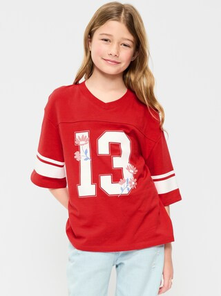 Oversized Football-Style T-Shirt for Girls | Old Navy (US)