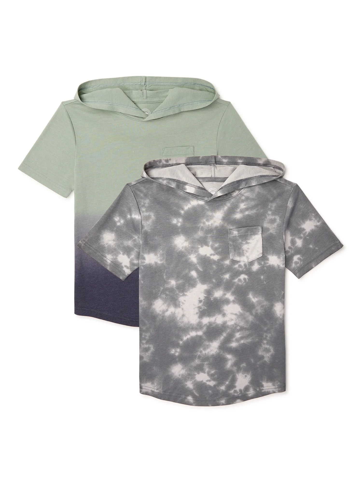 Wonder Nation Boys Short Sleeve Pocket Hoodie, 2-Pack, Sizes 4-18 & Husky - Walmart.com | Walmart (US)