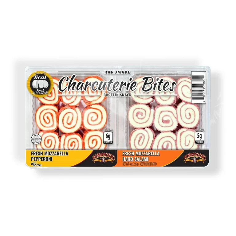 Formaggio Cheese Charcuterie Bites, Pepperoni & Hard Salami 8 oz | Walmart (US)