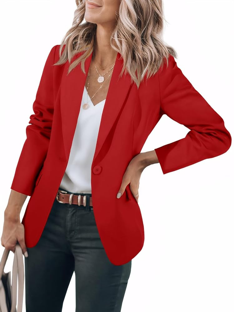 Cicy Bell Womens Casual Blazers Open Front Long Sleeve Work Office Suit Jackets Blazer | Amazon (US)