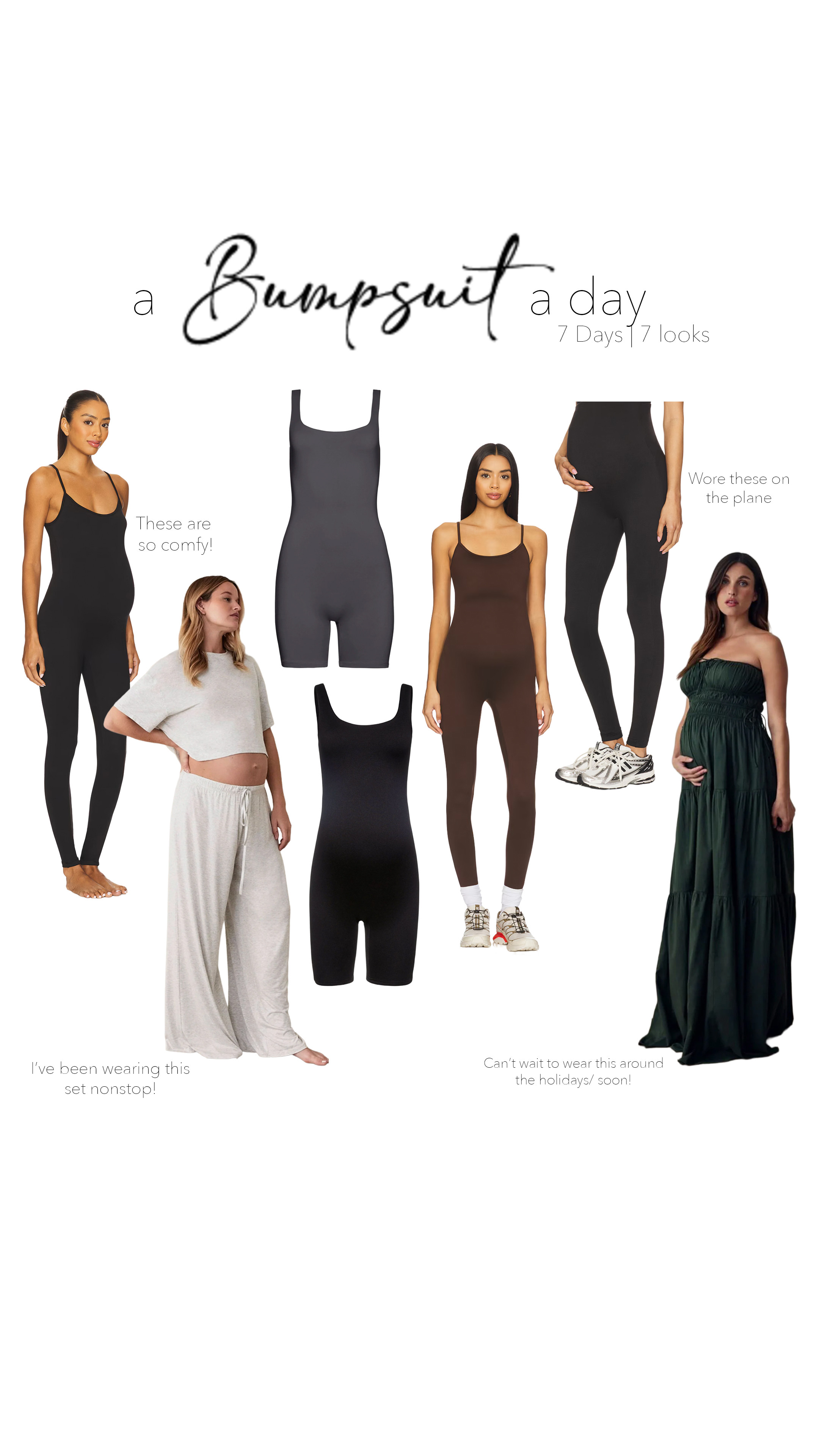 One brand I've been loving during my pregnancy era is Bumpsuit! I'm my normal size with them, which is the same as before pregnancy (I was a medium before pregnancy & I still buy a medium in their pieces). They run big in my opinion! Defintely get the cotton options in any pieces you're considering, so soft and comfy! Linked a few of my faves, but everything on their site is so good! 

 #LTKMidsize #LTKBaby #LTKBump