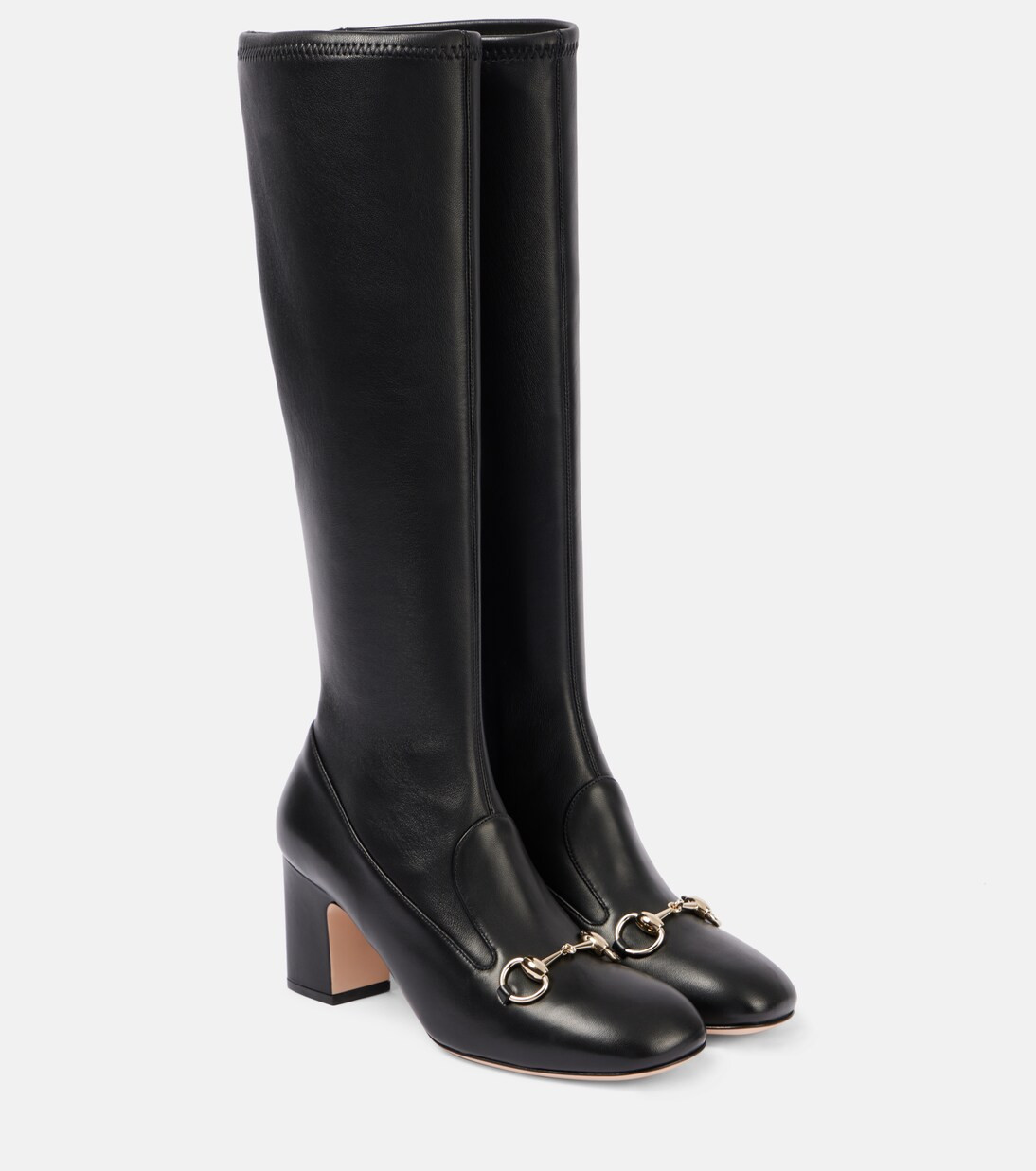 Horsebit leather knee-high boots | Mytheresa (UK)