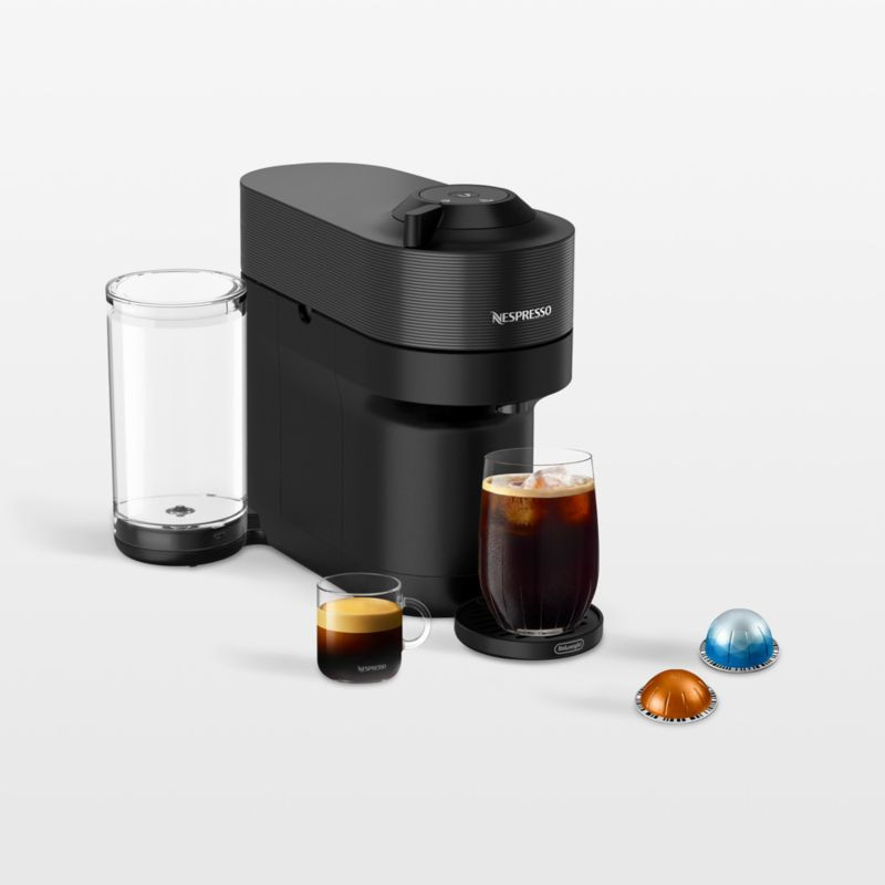 Nespresso by De'Longhi Vertuo Pop+ Liquorice Black Espresso Machine + Reviews | Crate & Barrel | Crate & Barrel