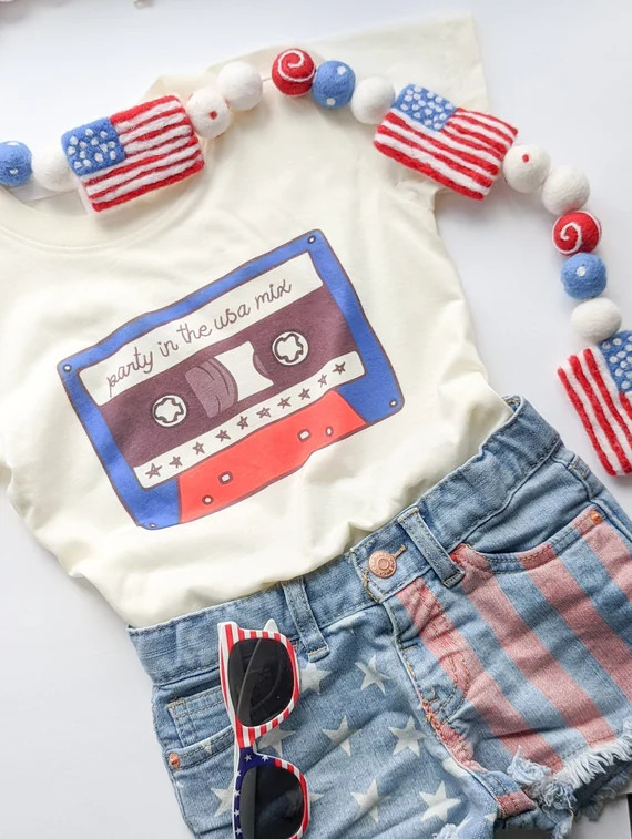 Party in the USA Mix Tape Shirt/ 4th of July/ July 4th/ | Etsy | Etsy (US)