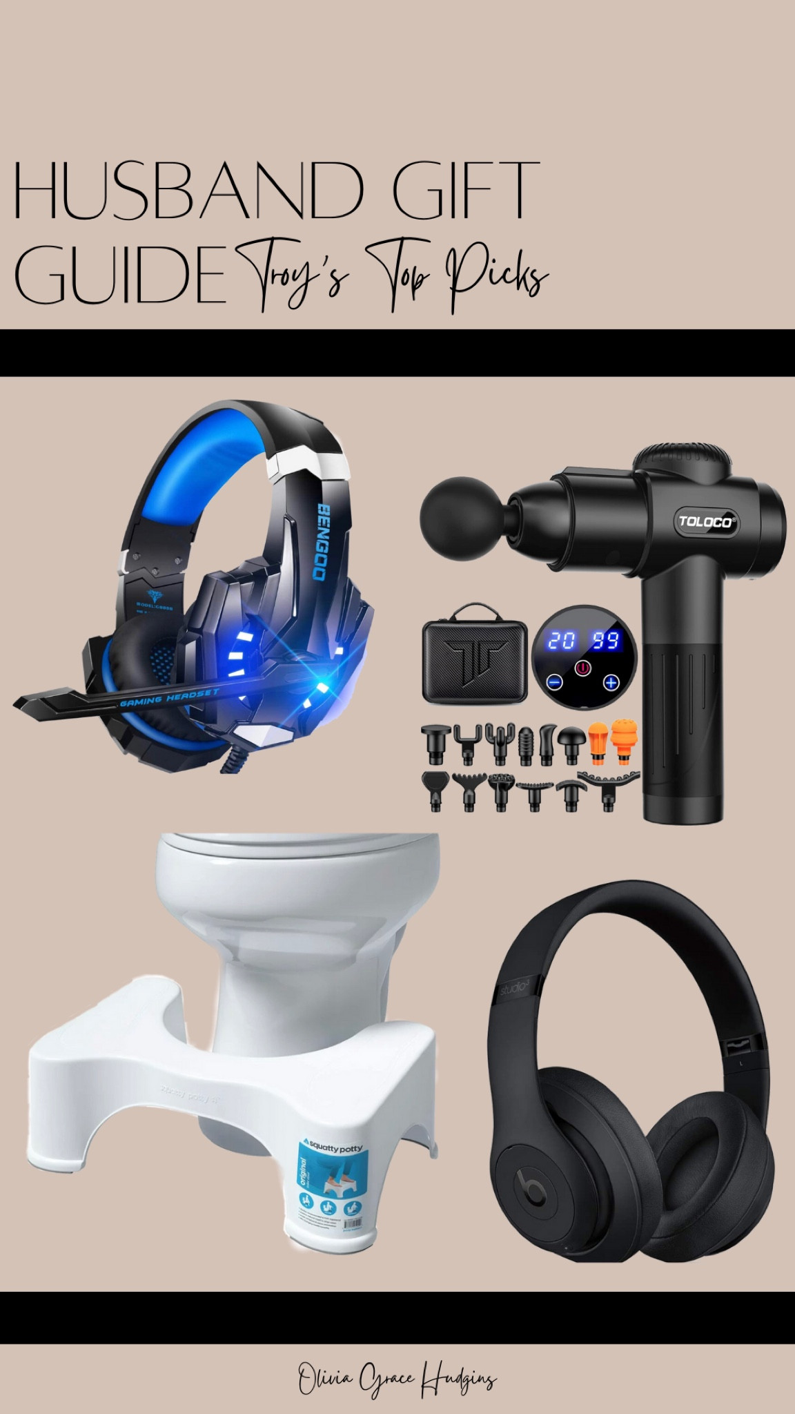 Husband gift guide! Troy’s top picks!!! Gaming headset, theragun, SquattyPotty, and Beats!

#LTKhome #LTKHoliday #LTKmens