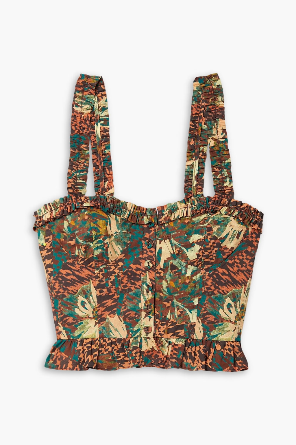 Alexandra cropped printed cotton-poplin top | The Outnet (APAC)