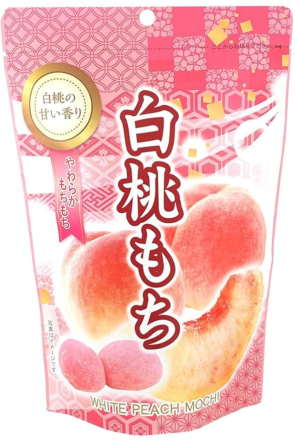 Mochi White Peach Traditional Japanese Rice Cakes, 130g, Soft Chewy Wagashi Sweets Estala | Amazon (US)