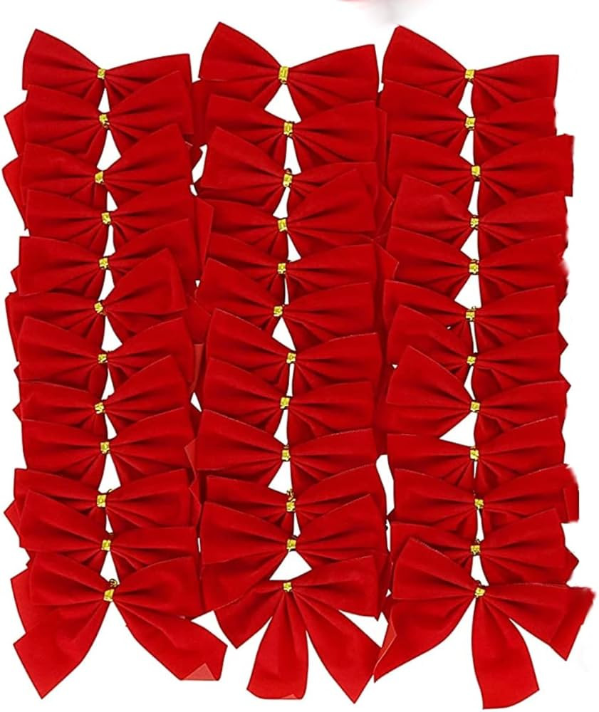 Rocky Mountain Goods Mini Red Christmas Bows Pack of 36-3.5” x 3.5” Small Bows for Christmas ... | Amazon (US)