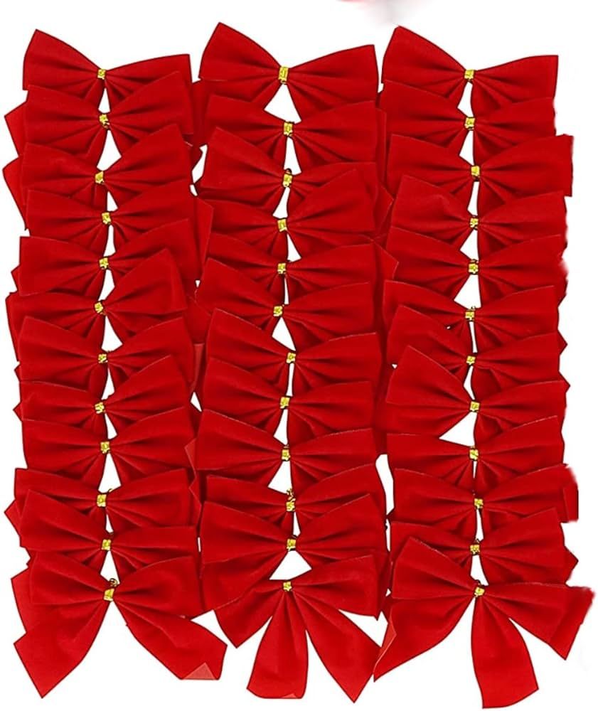 Rocky Mountain Goods Mini Red Christmas Bows Pack of 36-3.5” x 3.5” Small Bows for Christmas ... | Amazon (US)
