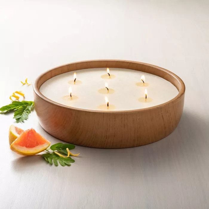 42oz Grapefruit Basil Large 7-Wick Faux Wood Seasonal Candle - Hearth & Hand™ with Magnolia | Target