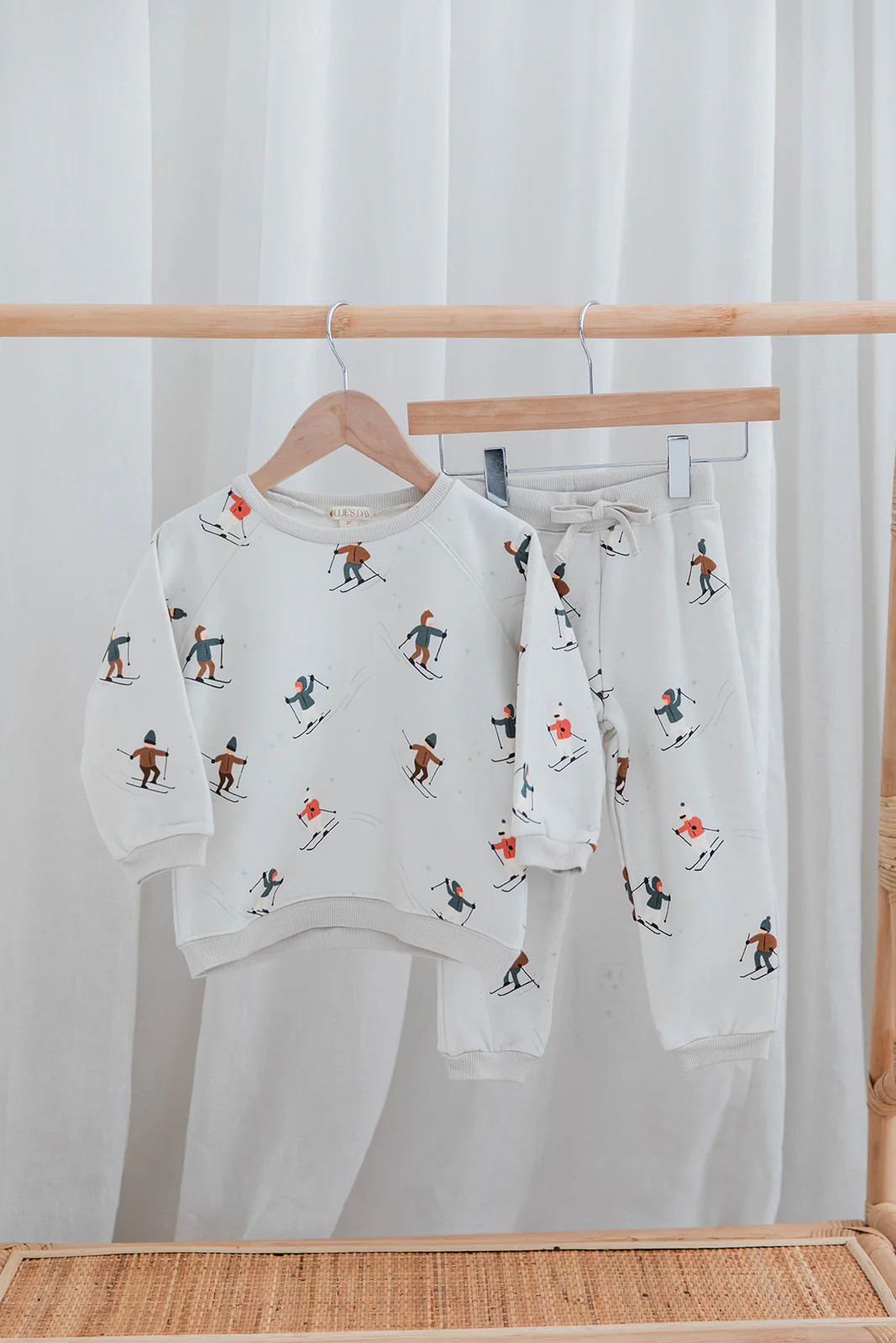 Baby & Toddler Winter Ski Sweat Set | Snow & Skier Outfit | Ollie's Day