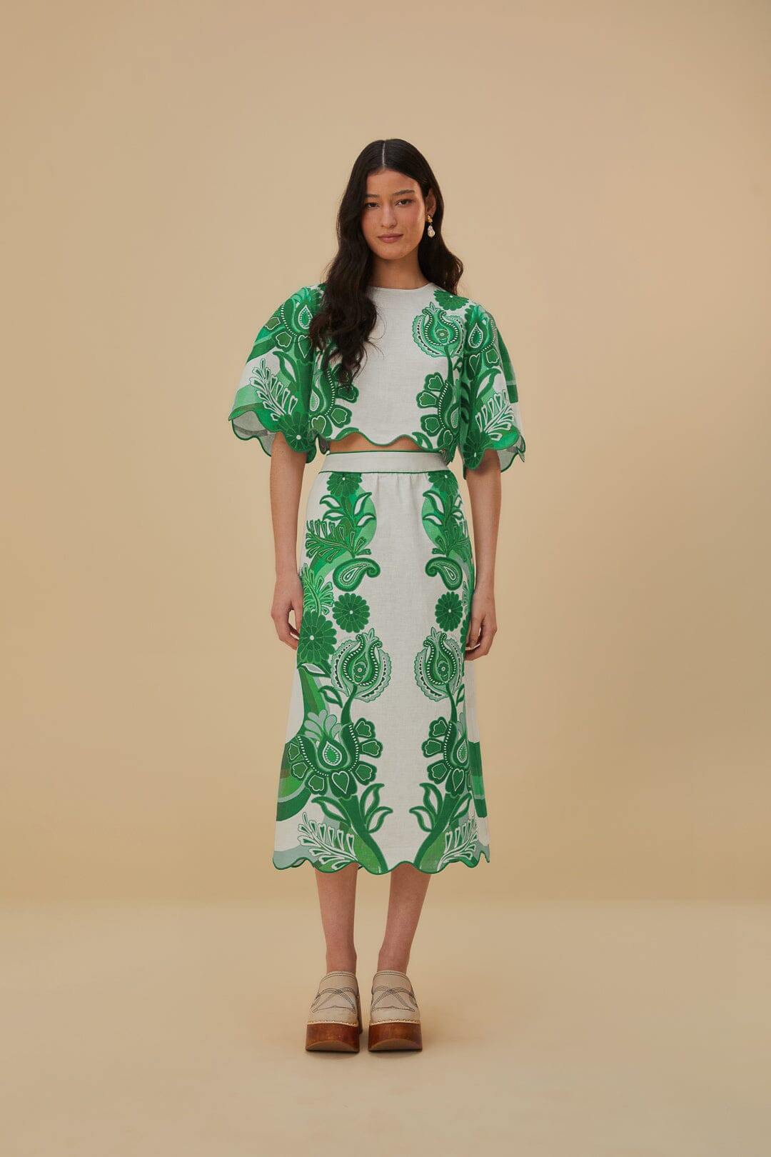 green color festival euroflax™ blouse | FarmRio (US)