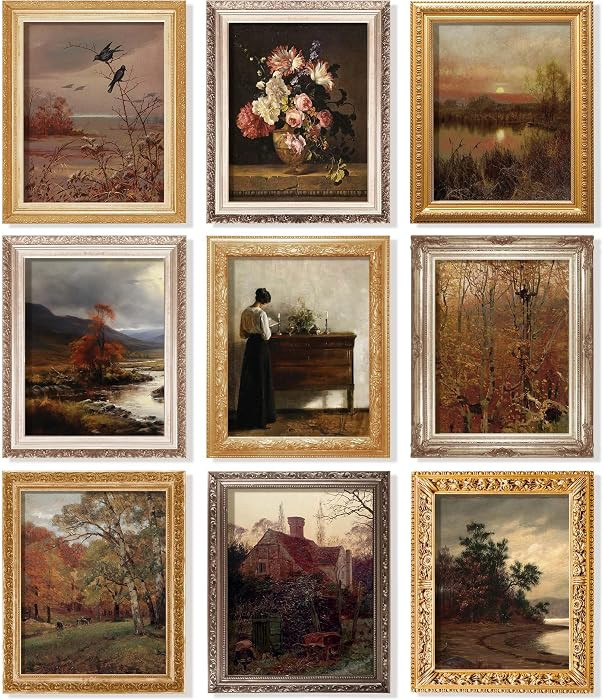 97 Decor Vintage Wall Art Decor - Vintage Fall Prints, Rustic Farmhouse Wall Decor, Neutral Autum... | Amazon (US)