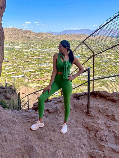 Green Athleta set - hike look 

#LTKstyletip #LTKshoecrush