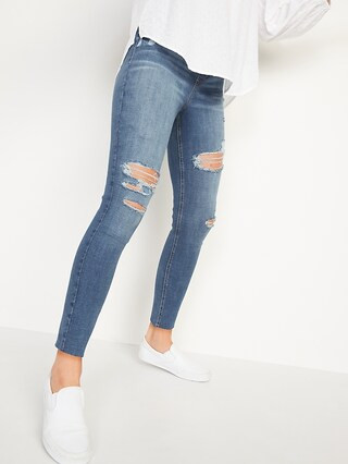 Extra High-Waisted Rockstar 360° Stretch Ripped Super Skinny Jeggings for Women | Old Navy (US)