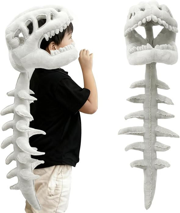 Spinosaurus Plush Dino Outfit 3D Skull Headpiece with Plush Spine Wearable Dinosaur Skeleton Grea... | Amazon (US)