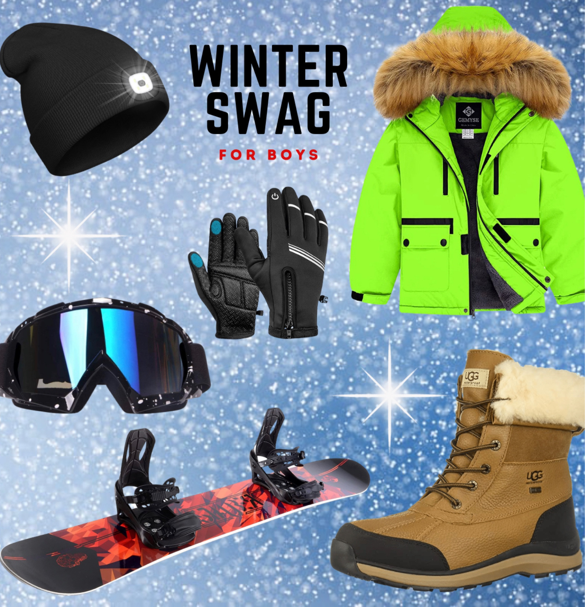 Boys will Be Boys !
Boots, coat, gloves, beanie, goggles and snowboard !! Winter Fresh!!!

#LTKGiftGuide #LTKHoliday #LTKfamily
