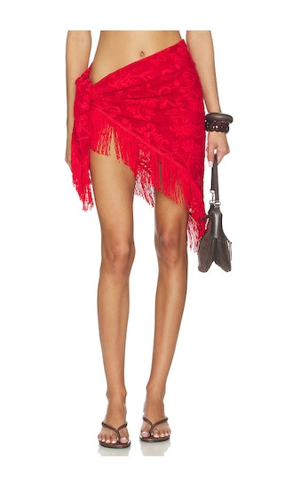 SNDYS Lace Wrap Skirt in Red | REVOLVE | Revolve Clothing (Global)
